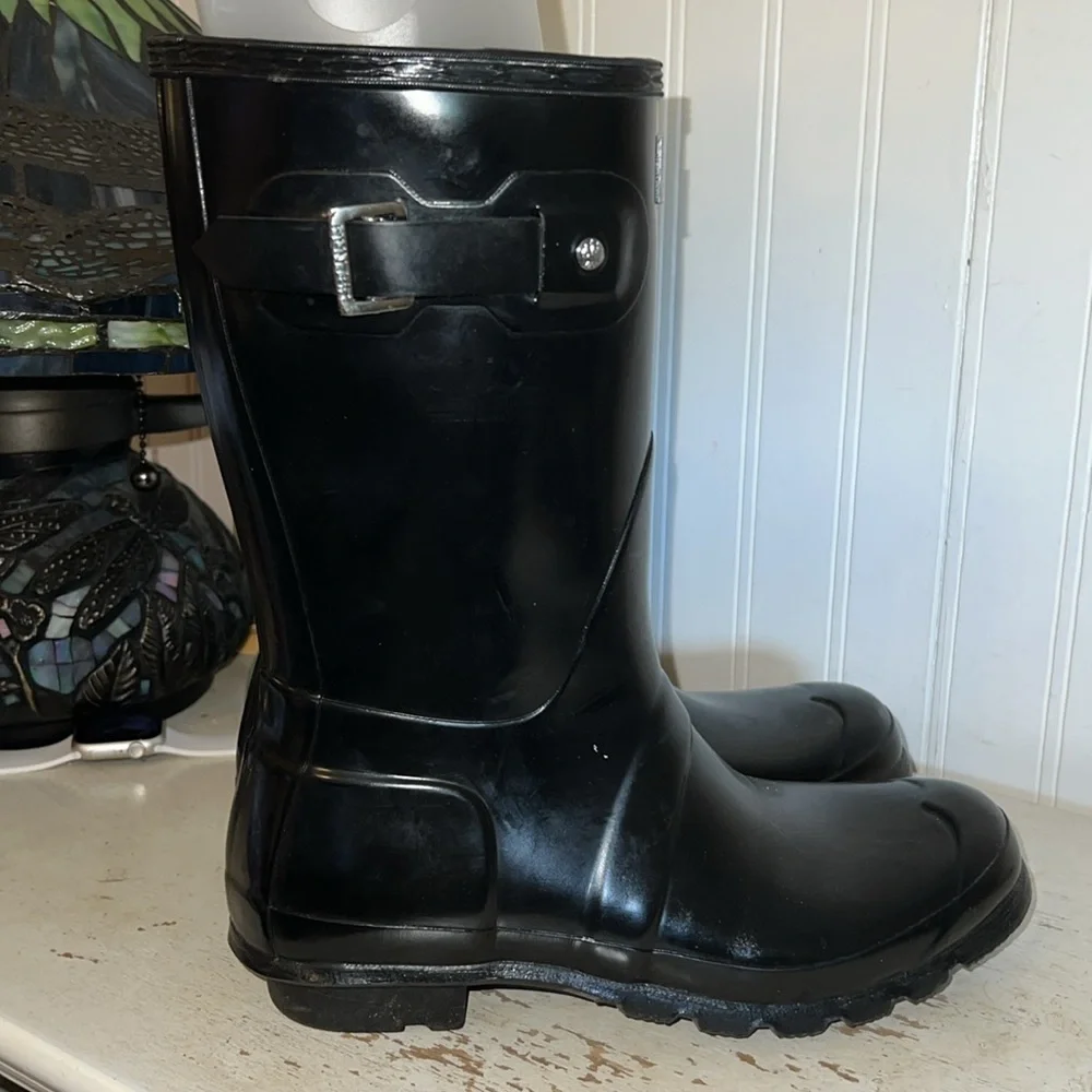 HUNTER ORIGINAL short wellies black rain boots size 39